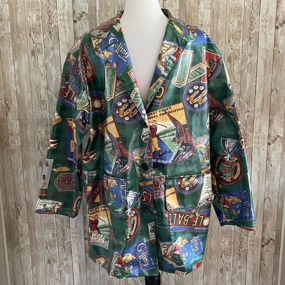 Vintage 90’s Raincoat Golf Themed Nordic House Designs One Size Fits All - Picture 1 of 13